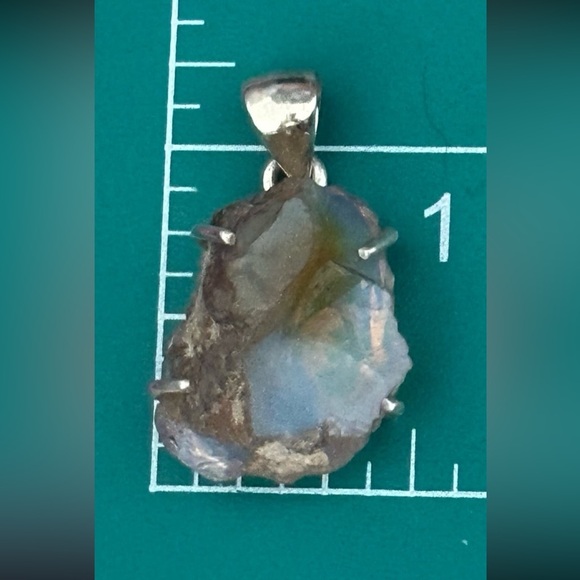 Genuine Ethiopian rough raw sterling silver pendant - Picture 3 of 5